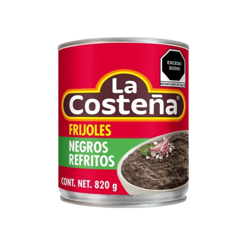 Frijoles Negros Refritos La Costeña, Lata 820g