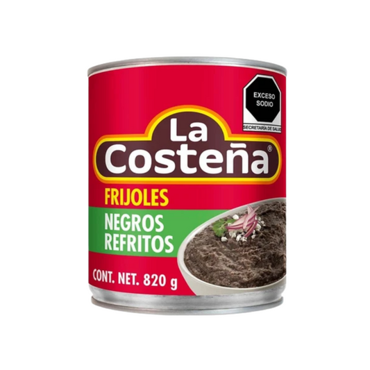 Frijoles Negros Refritos La Costeña, Lata 820g