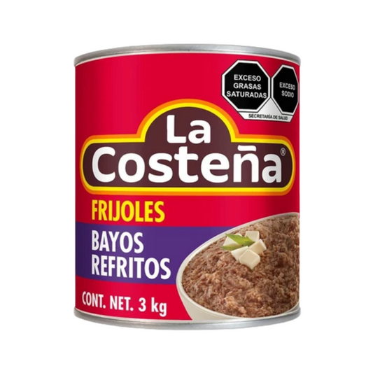 Frijoles Bayos Refritos La Costeña, Lata 3kg