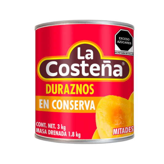 Duraznos en Mitades La Costeña, Lata 3kg