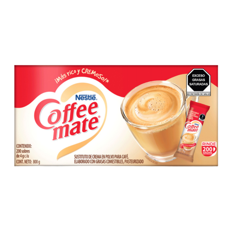 Crema para Café Coffee Mate, Paquete 200 Sobres de 4g