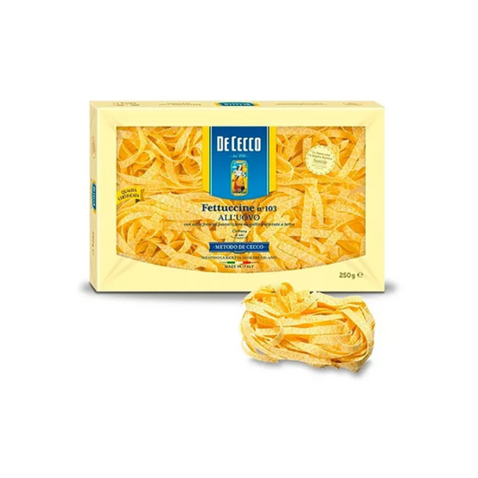 Pasta con Huevo Fetuccini De Cecco, Caja 250g