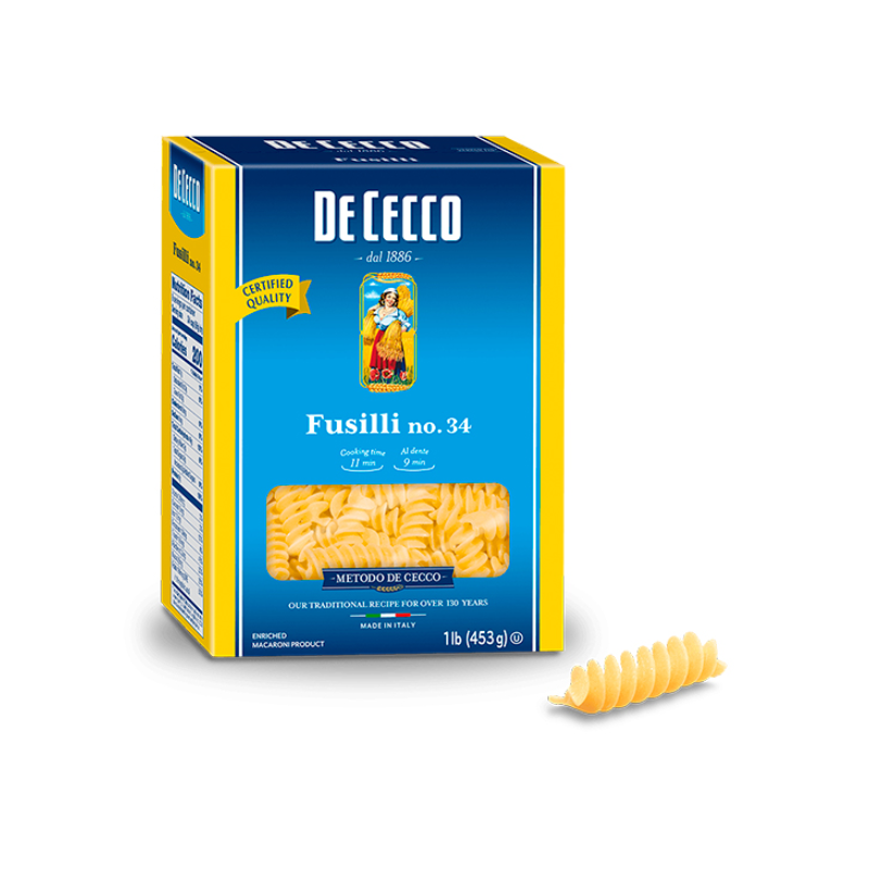 Pasta Fusilli De Cecco, Caja 454g