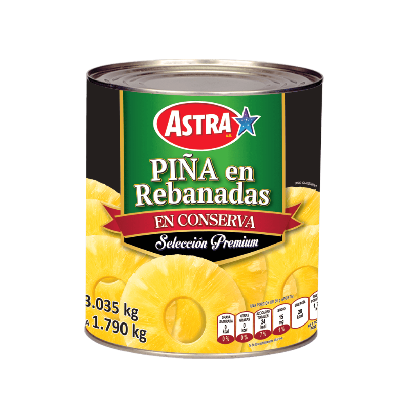 Piña Rebanada Astra, Lata 3kg