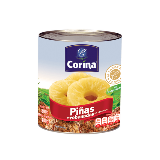 Piña Rebanada Corina, Lata 800g