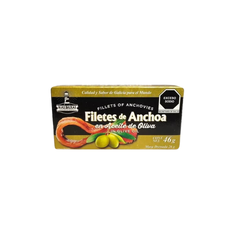 Anchoas en Aceite de Oliva Rias Baixas, Lata 46g