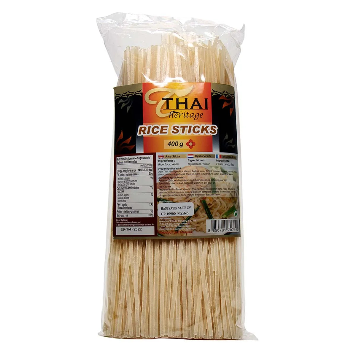 Tallarín de Arroz Thai, Bolsa 400g