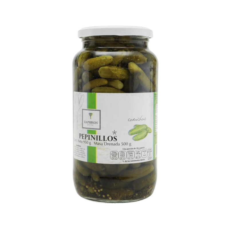 Pepinillos Cornichons Zaphron, Frasco 950g