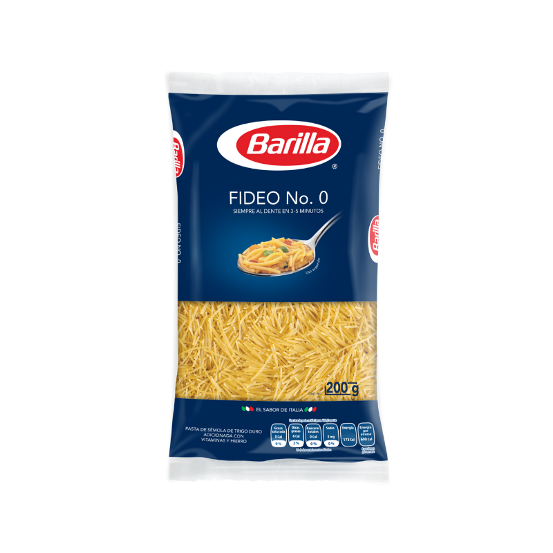 Pasta Fideo No. 0 Barilla, Bolsa 200g