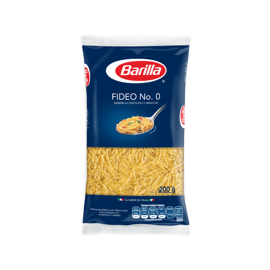 Pasta Fideo No. 0 Barilla, Bolsa 200g