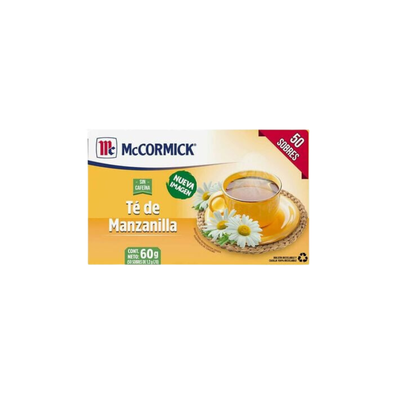 Té de Manzanilla McCormick, Paquete 50 Sobres de 1.2g