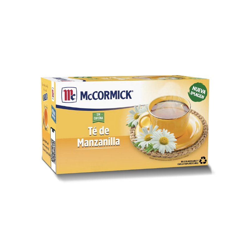 Té de Manzanilla McCormick, Paquete 25 Sobres de 1.2g