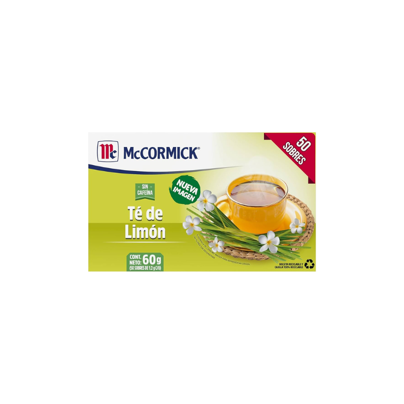 Té de Limón McCormick, Paquete 50 Sobres de 1g