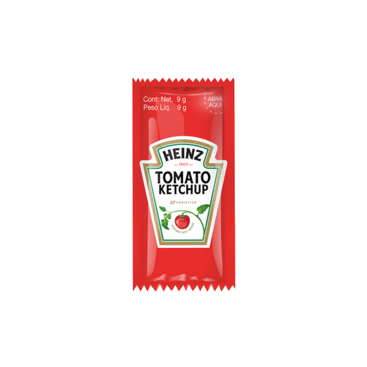 Salsa Catsup Heinz, Paquete 200 Sobres de 9g