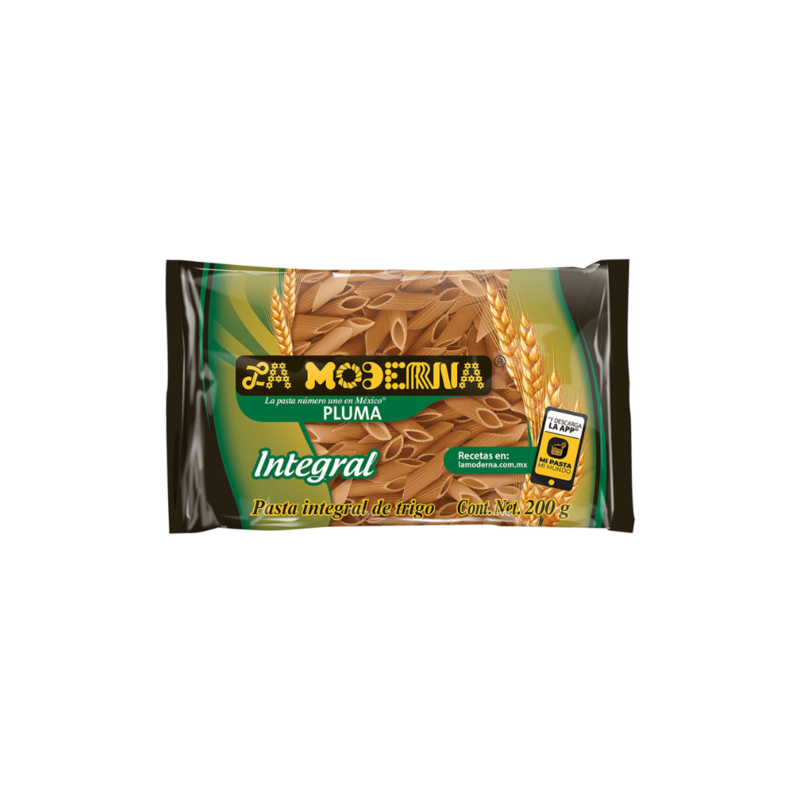 Pasta Integral Pluma La Moderna, Bolsa 200g