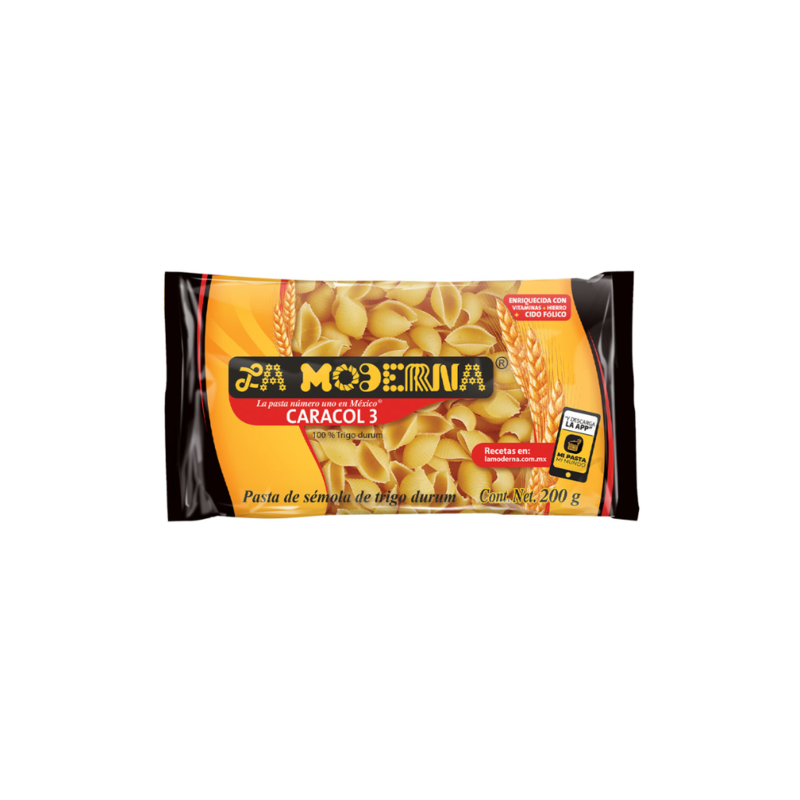 Pasta Caracol No. 3 La Moderna, Bolsa 200g