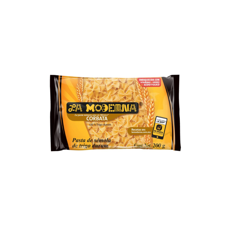 Pasta Corbata La Moderna, Bolsa 200g