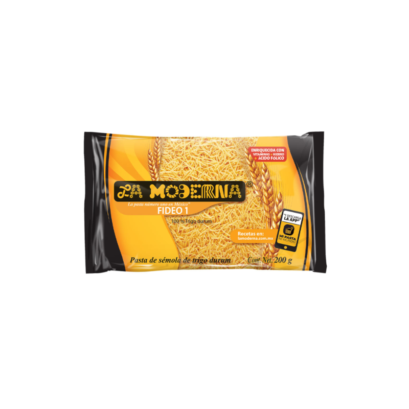 Pasta Fideo No. 1 La Moderna, Bolsa 200g