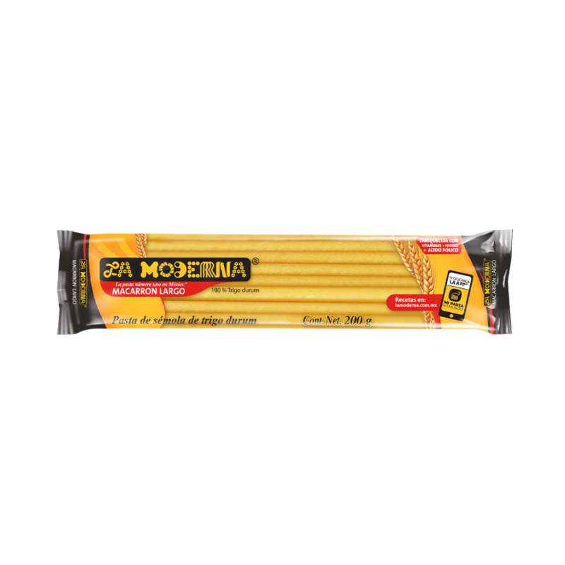 Pasta Macarrón Largo La Moderna, Bolsa 200g