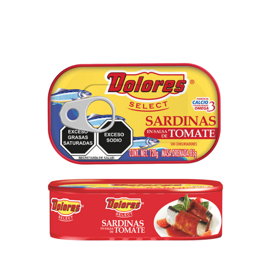 Sardina con Salsa de Tomate Dolores, Lata 120g