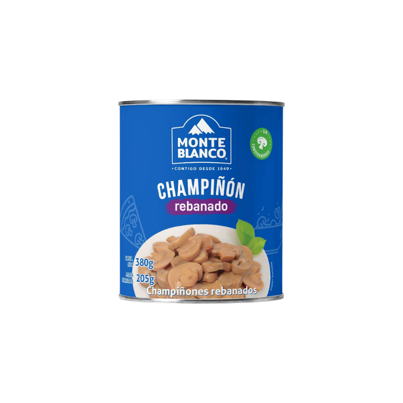 Champiñones Rebanados Monte Blanco, Lata 380g