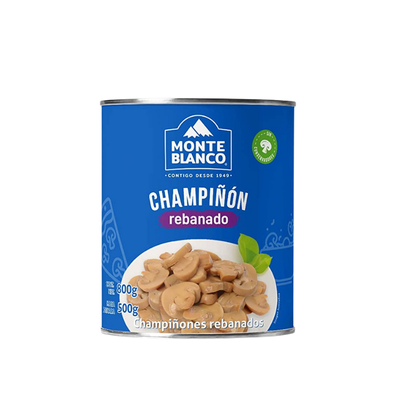 Champiñones Rebanados Monte Blanco, Lata 800g