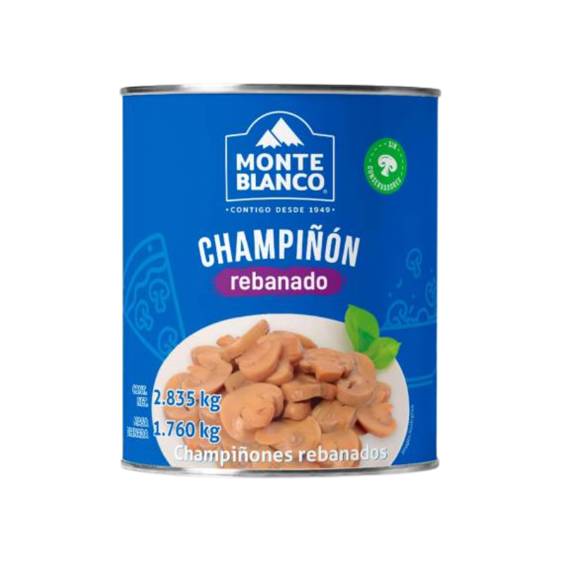 Champiñones Rebanados Monte Blanco, Lata 2.8kg