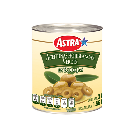 Aceitunas en Rodajas Astra, Lata 3kg