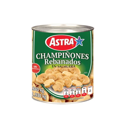 Champiñones Rebanados Astra, Lata 3kg