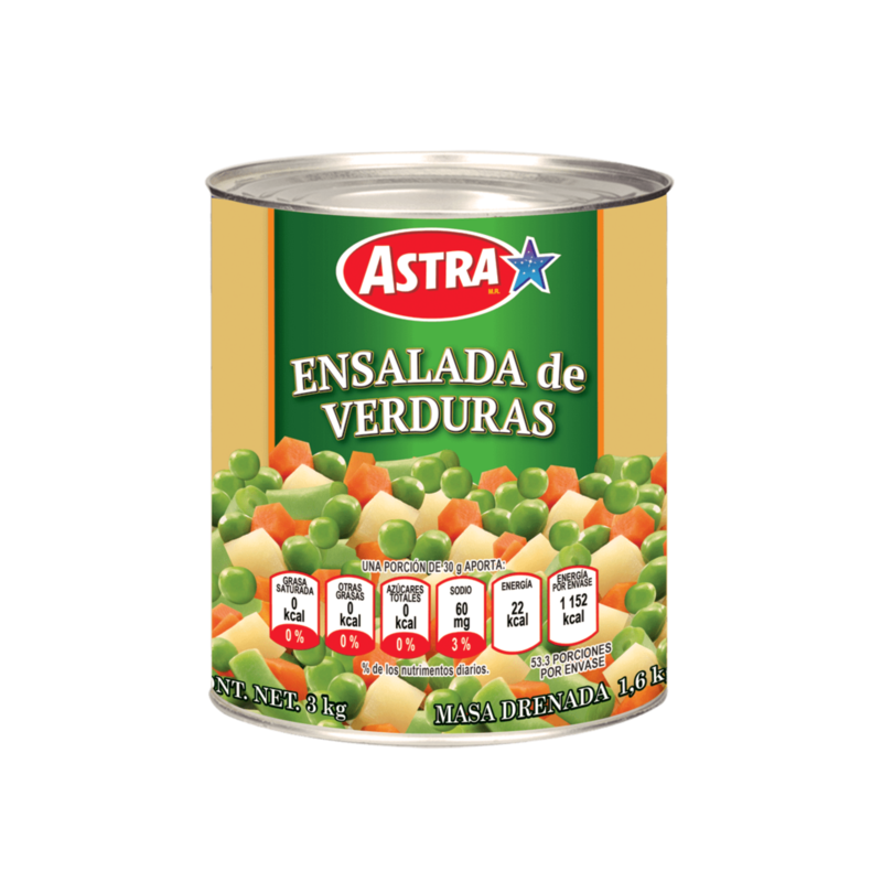 Ensalada de Verduras Astra, Lata 3kg