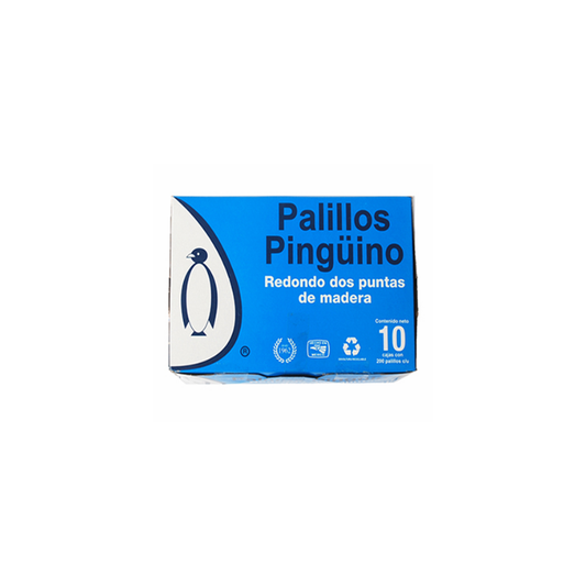 Palillo Pingüino, Paquete 10 Cajas de 200 Piezas