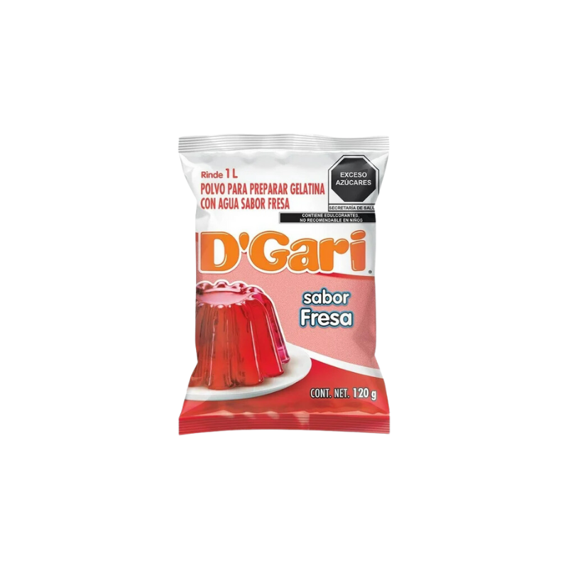 Gelatina de Fresa D'Gari, Bolsa 120g