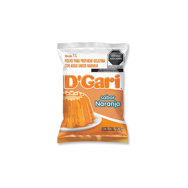 Gelatina de Naranja D'Gari, Bolsa 120g