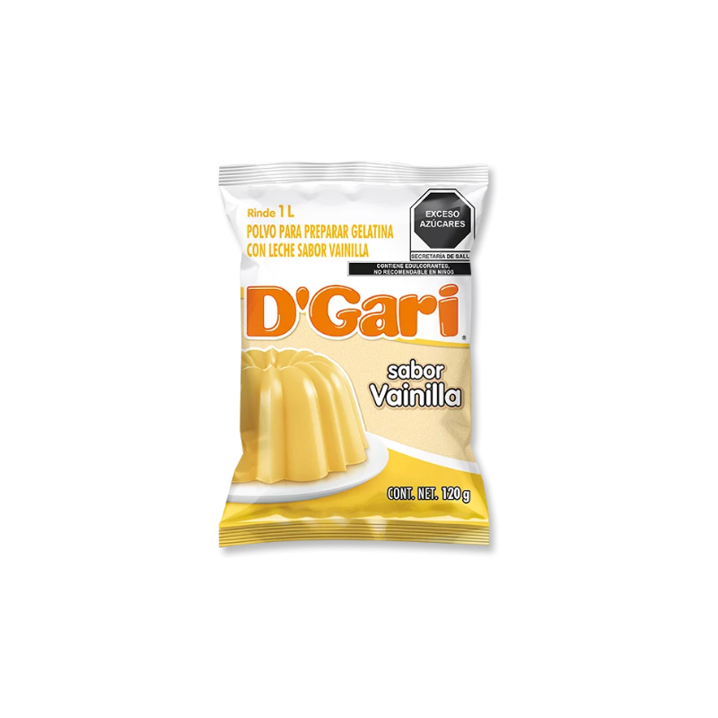 Gelatina de Vainilla D'Gari, Bolsa 120g