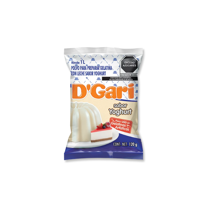 Gelatina de Yoghurt D'Gari, Bolsa 120g