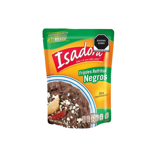 Frijoles Negro Refrito Isadora, Bolsa 430g