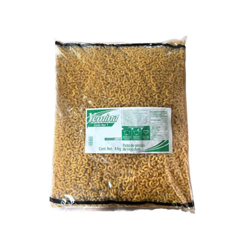 Pasta Codo Liso Yemina, Bolsa 4kg