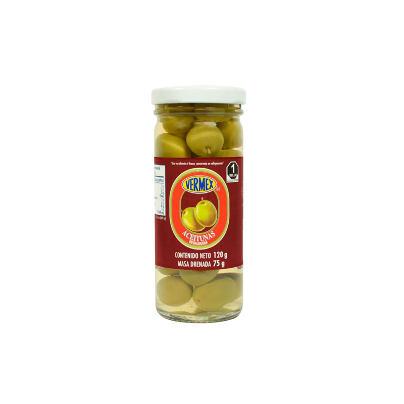 Aceitunas Enteras Vermex, Frasco 120g