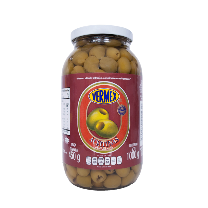 Aceitunas sin Hueso Vermex, Frasco 1kg