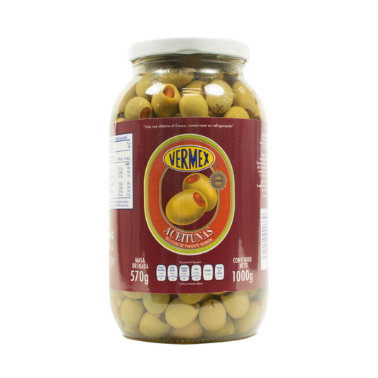 Aceitunas Rellenas con Pimiento Vermex, Frasco 1kg