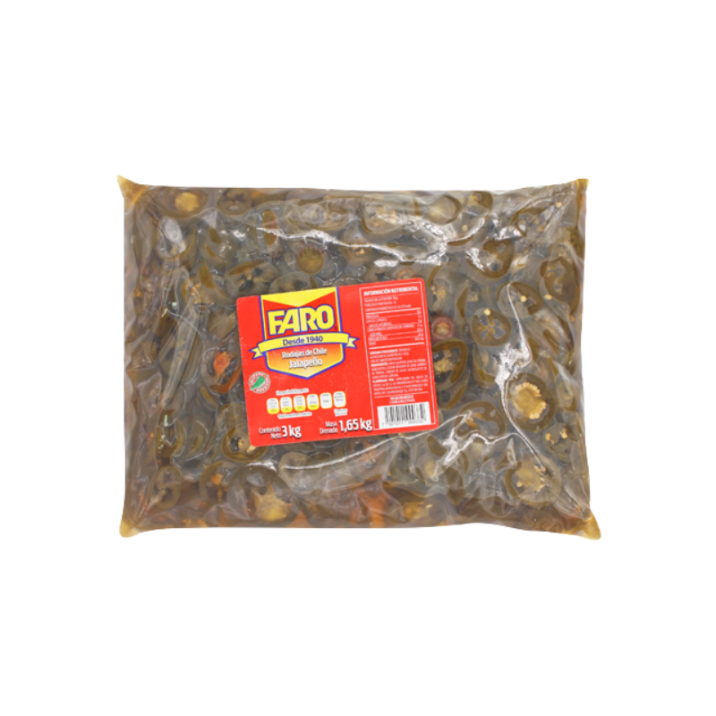 Chiles tipo Nachos en Vinagre El Faro , Bolsa 3kg