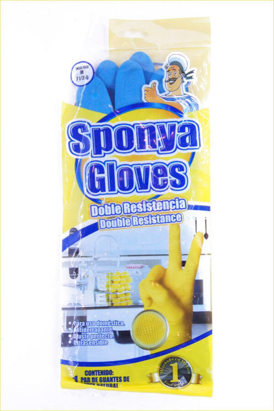 Guantes Latex Sponya Multiusos Azúl, Pieza