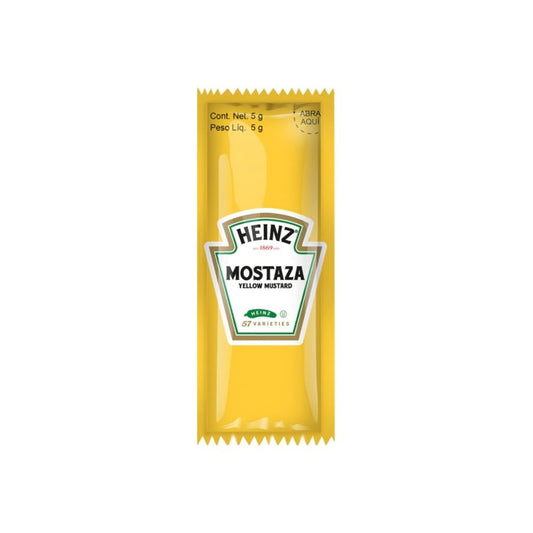 Salsa Mostaza Heinz, Caja 200 sobres de 5g