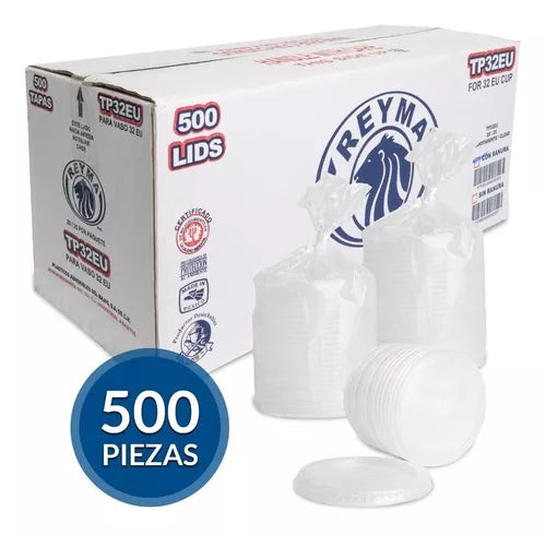 Tapa para Vaso Reyma 1L, Caja 500 Piezas