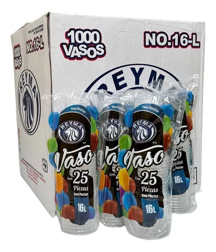 Vaso Plástico Reyma 456mL, Caja 1000 Piezas