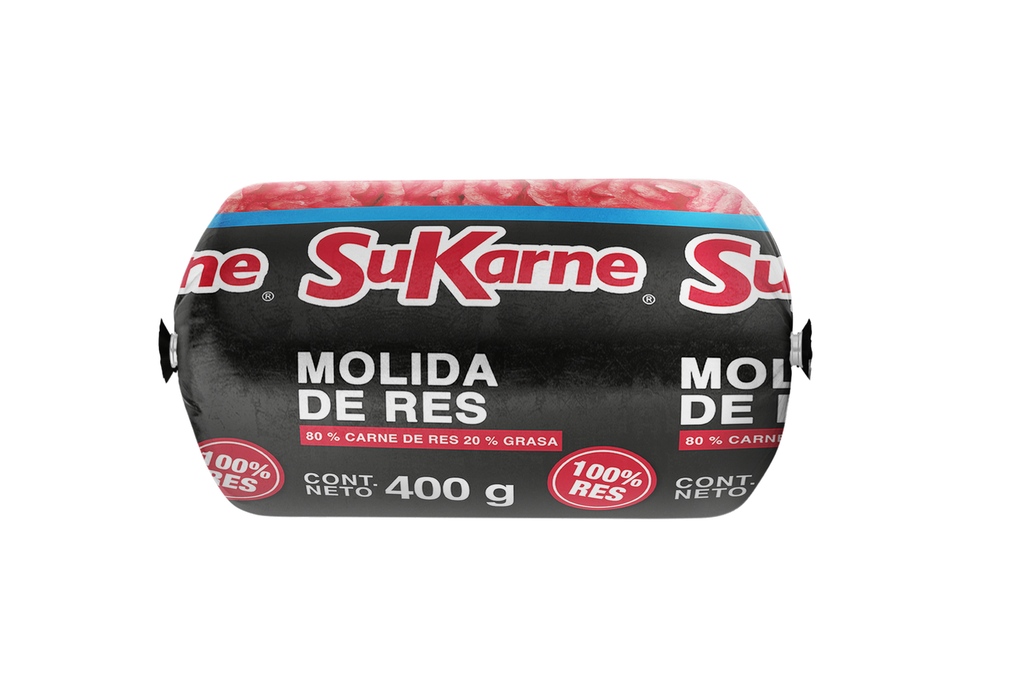 Carne Molida de Res Especial 80/20 SuKarne, Caja con 20 paquetes de 400g