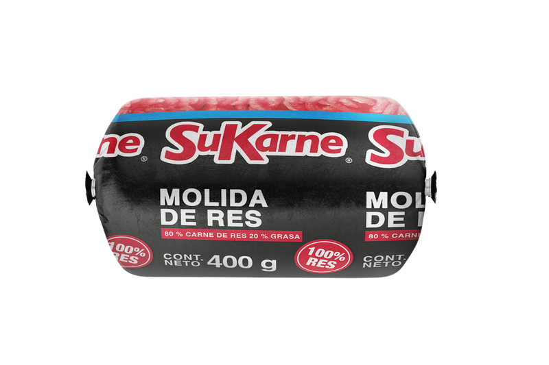 Carne Molida de Res Especial 80/20 SuKarne, Caja con 20 paquetes de 400g