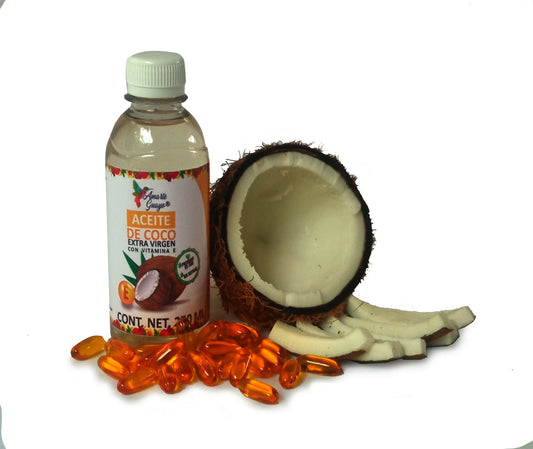Aceite de coco extra virgen con vitamina E botella pet 250ml