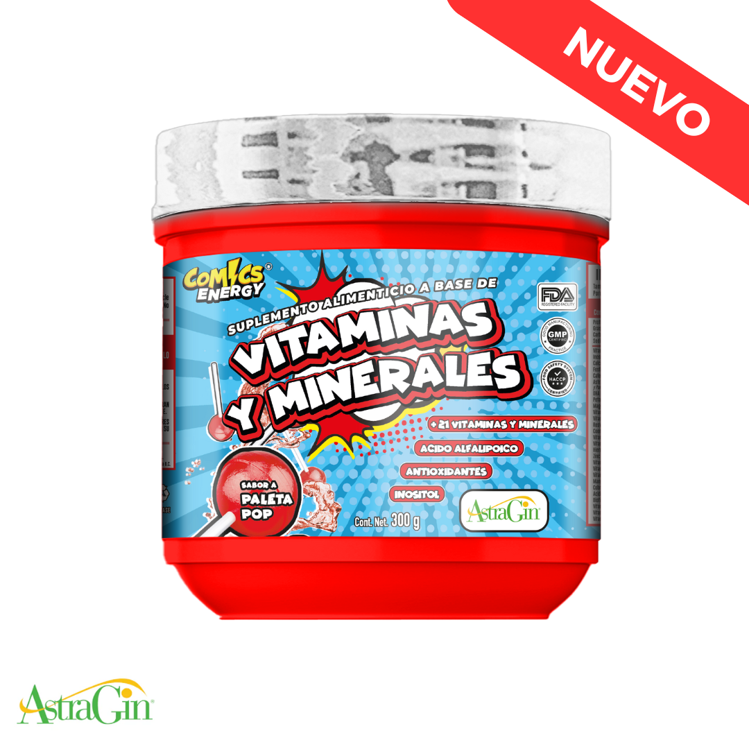 Vitaminas y minerales, 300g, Comics Energy con Astragin®️