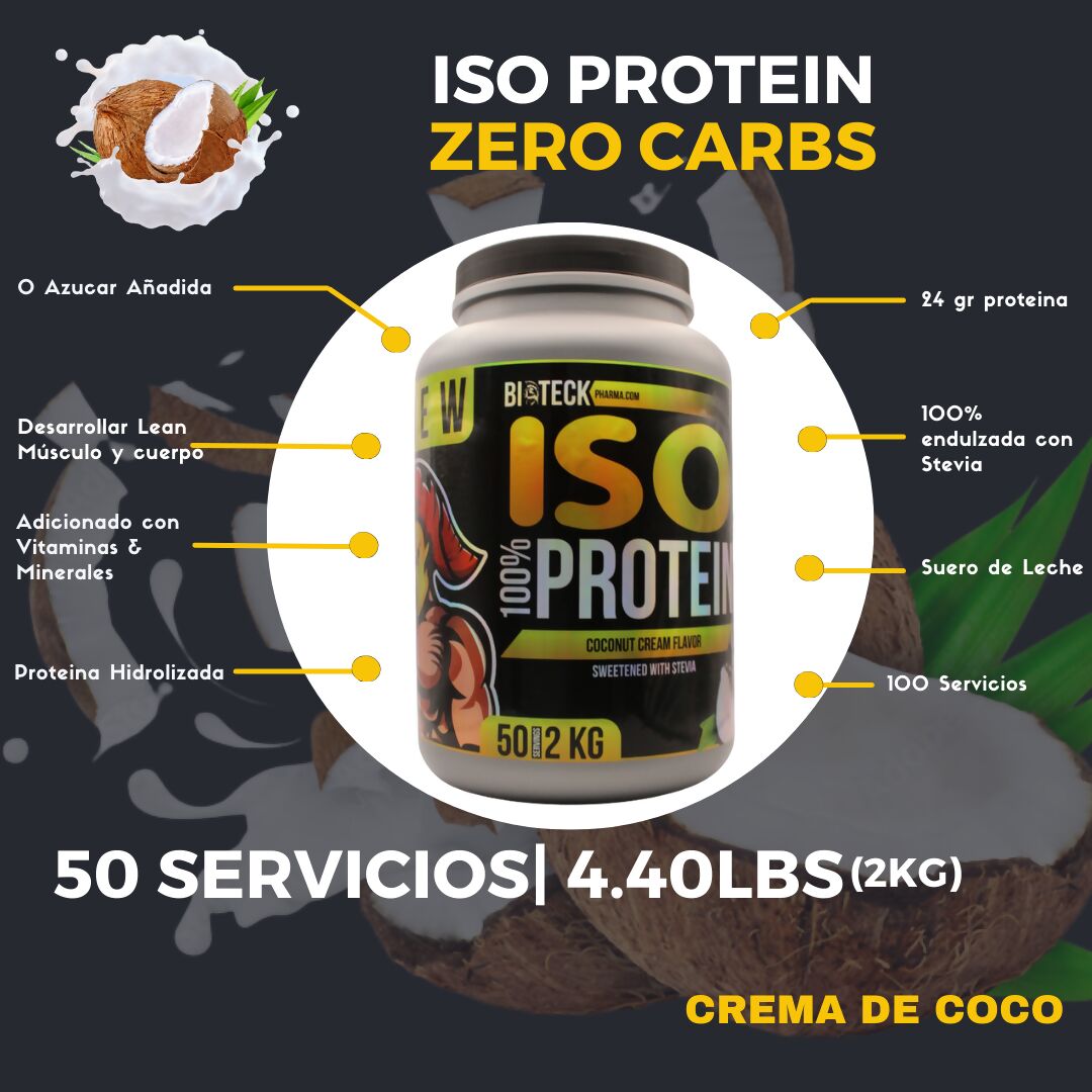 BIOTECKPHARMA | ISO protein sabor Helado de vainilla 8.80 lbs/ 4kg…